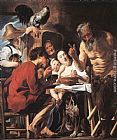 Jacob Jordaens Satyr and Peasant painting